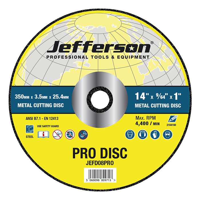 JEFFERSON 14" METAL CUTTING ABRASIVE DISC 25.4MM BORE