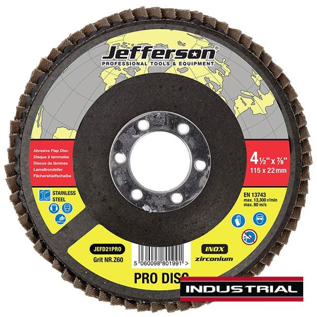 JEFFERSON 4.5" FLAP DISK 60 GRIT - Watson Hire