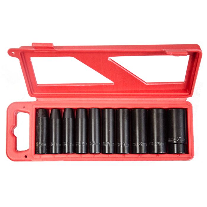 JEFFERSON 10 PIECE 1/2IN METRIC IMPACT SOCKET SET