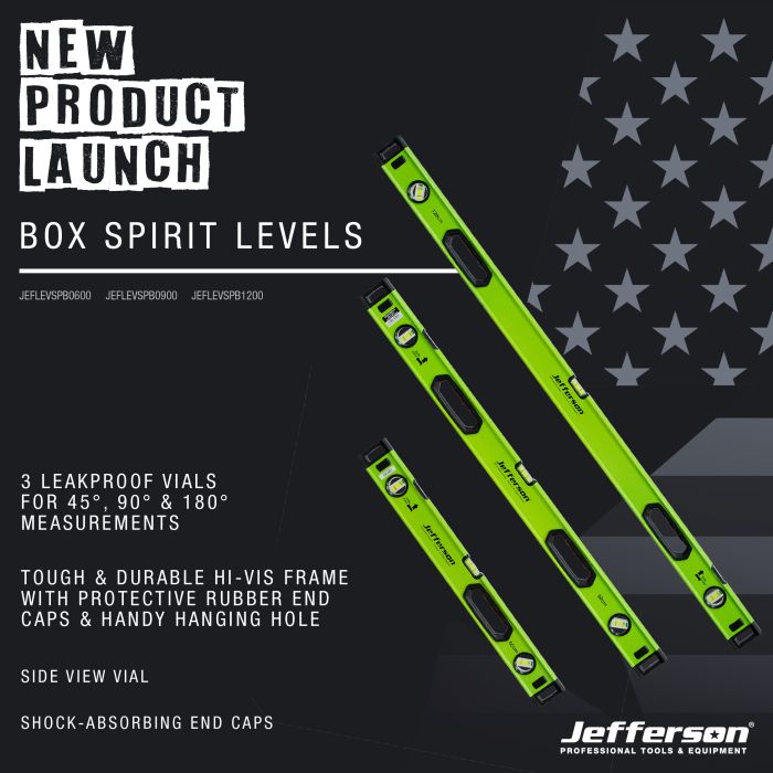 JEFFERSON 1200MM BOX SPIRIT LEVEL