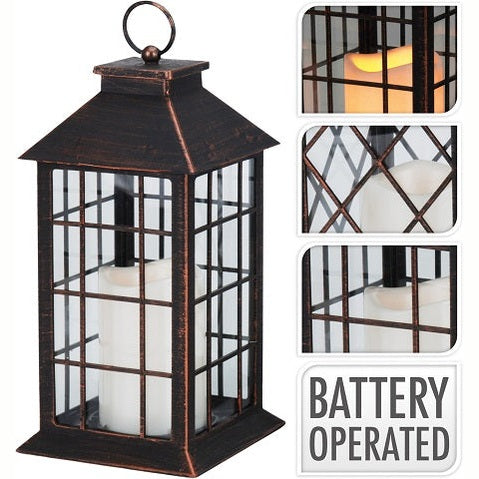 28CM COPPER LANTERN LED