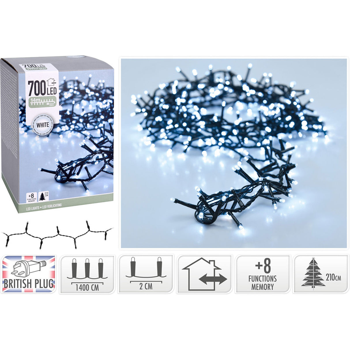 MICRO CLUSTER 700LED C/WHITE PLUG