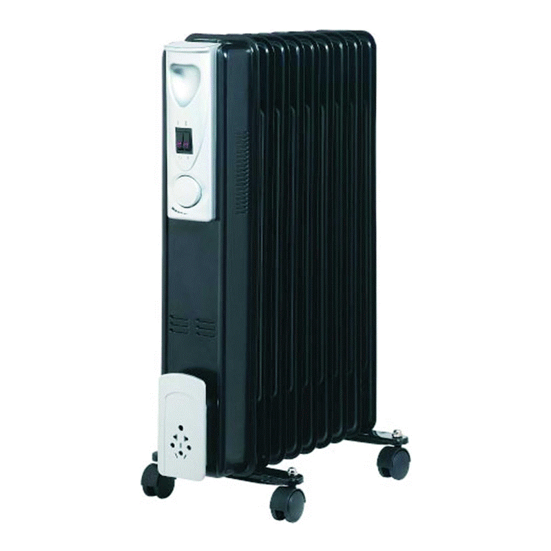 KINGAVON 2kw 9 Fin Black Slimline Oil Filled Radiator