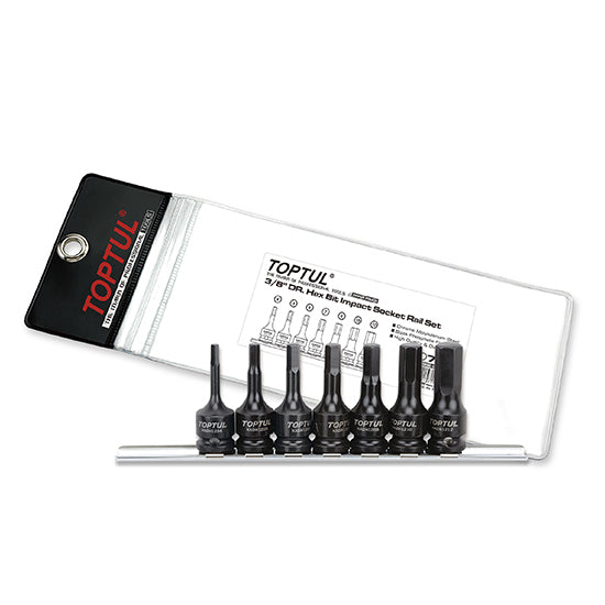 TOPTUL 3/8"DR HEX BIT IMPACT SOCKET SET 7PC