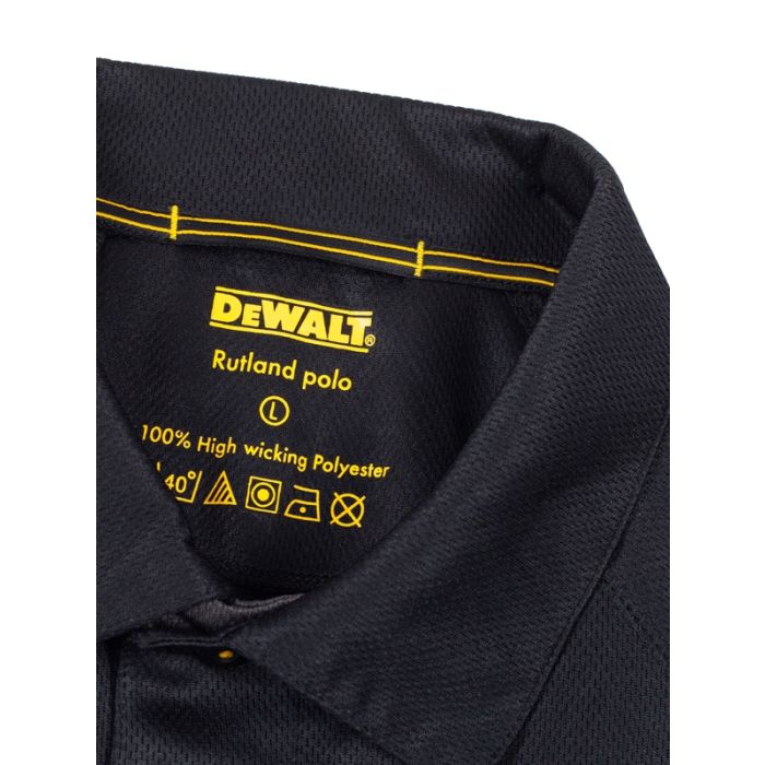 DEWALT RUTLAND PWS POLO SHIRT BLACK GREY