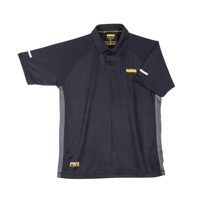 DEWALT RUTLAND PWS POLO SHIRT BLACK GREY