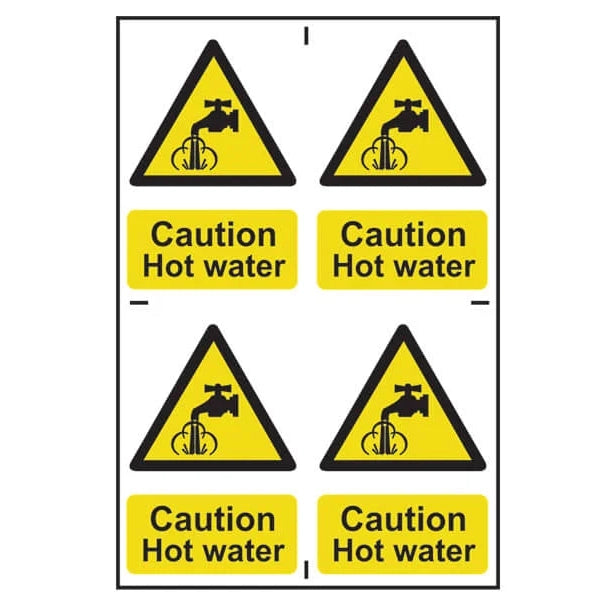 CAUTION HOT WATER - PVC (200 X 300MM)