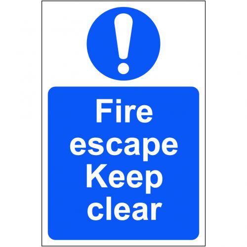 FIRE ESCAPE KEEP CLEAR - PVC (200 X 300MM)