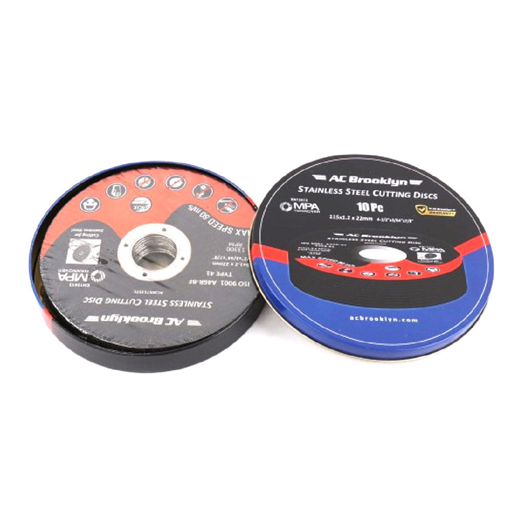AC BROOKLYN 10PC 115MM CUTTING DISC SS TIN CASE