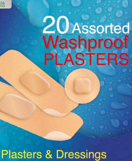 A&E WATERPROOF PLASTERS 20PC BOX