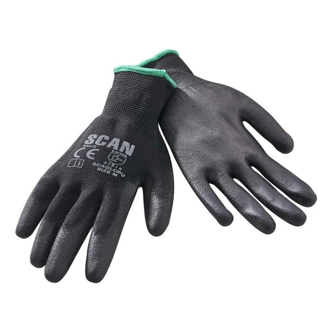 XMS Scan Black PU Dipped Gloves (5 Pairs)