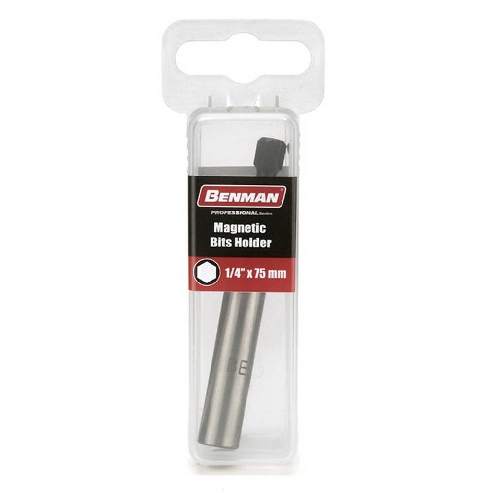 BENMAN MAGNETIC BIT HOLDER. STAINLESS STEEL, 10 X 75MM