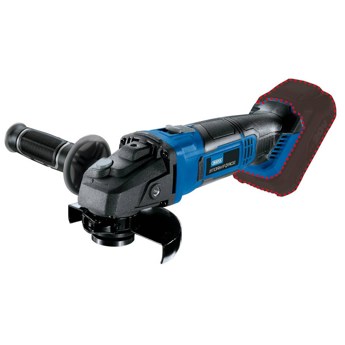 DRAPER STORM FORCE 20V ANGLE GRINDER, 115MM (SOLD BARE)