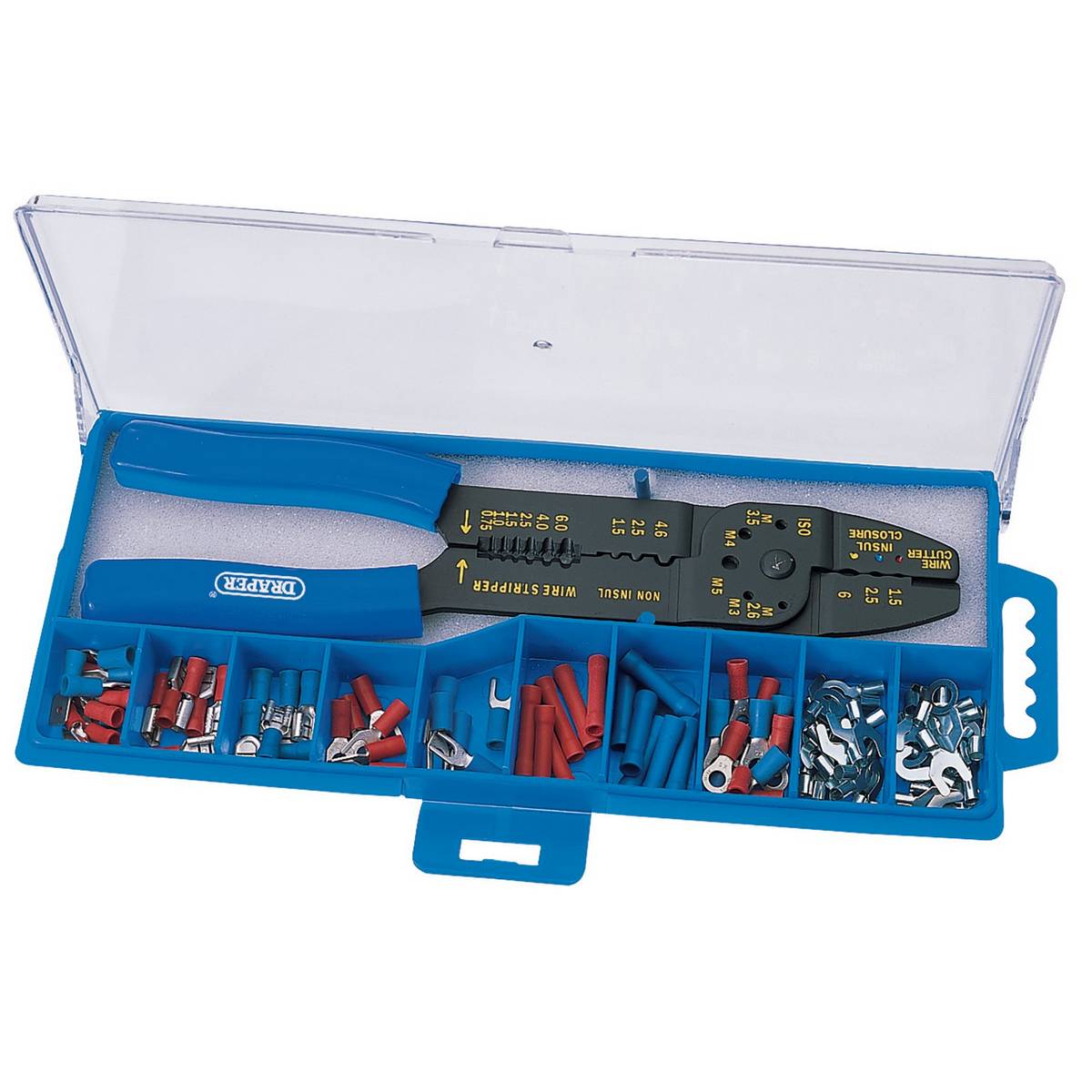 DRAPER 5 WAY CRIMPING TOOL & TERMINAL KIT, 240MM