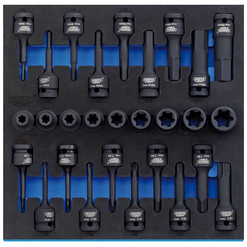 DRAPER 28PC IMPACT TX BIT + SOCKET SET