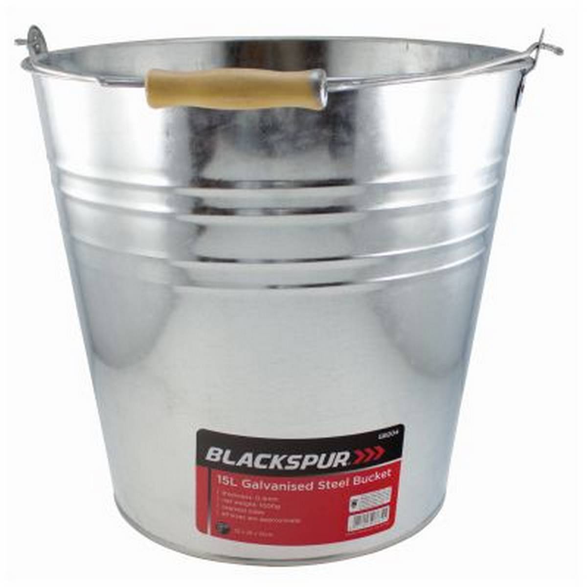 BLACKSPUR 15L GALVANISED STEEL BUCKET BB-GB204