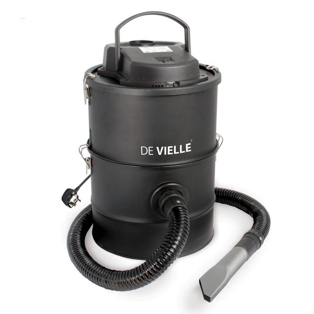 DE VIELLE DOUBLE CHAMBER- 3 FILTER ASH VAC 25LITRE 1200W (BLACK)