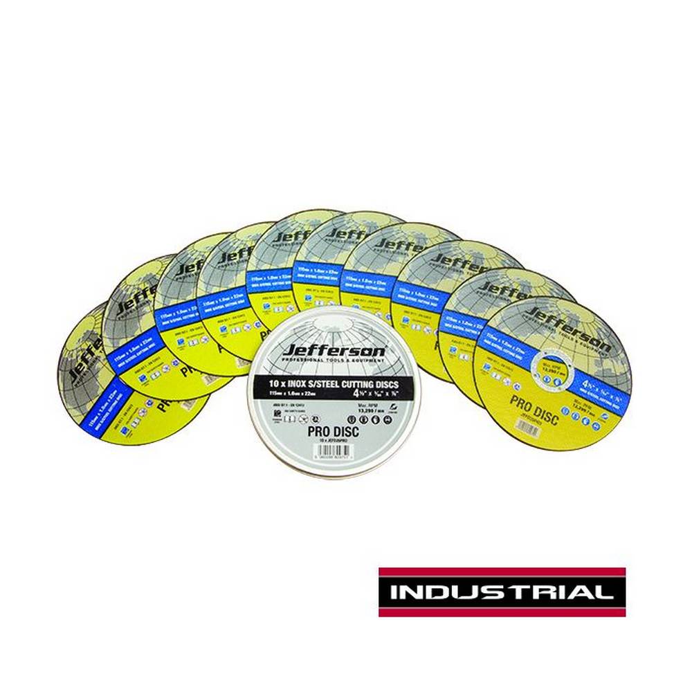 JEFFERSON 4.5" X 1MM INOX CUTTING DISC 22MM BORE (CASE OF 10)