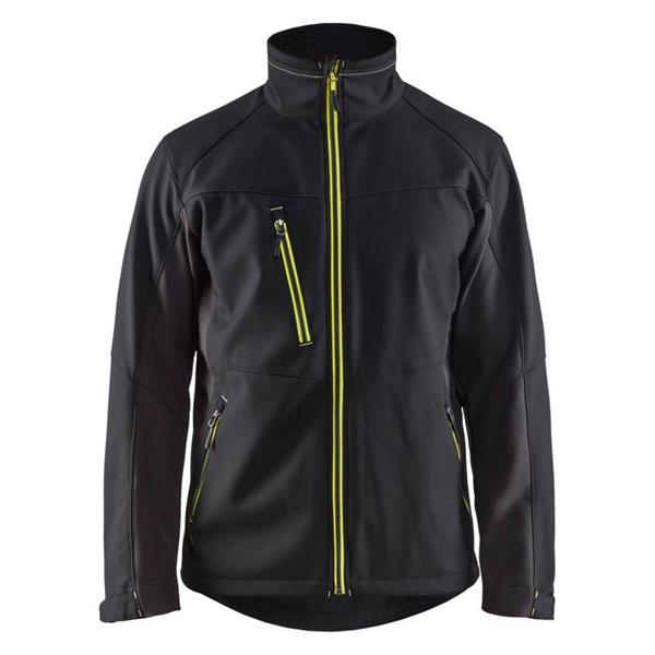 BLAKLADER SOFTSHELL JACKET BLACK/YELLOW
