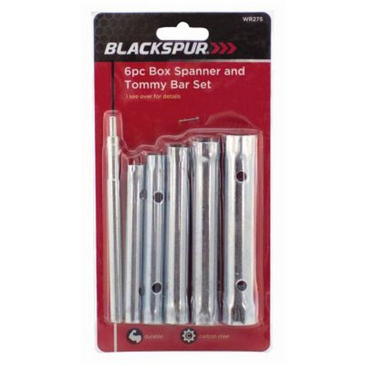 BLACKSPUR 6PC BOX SPANNER AND TOMMY BAR SET BB-WR275