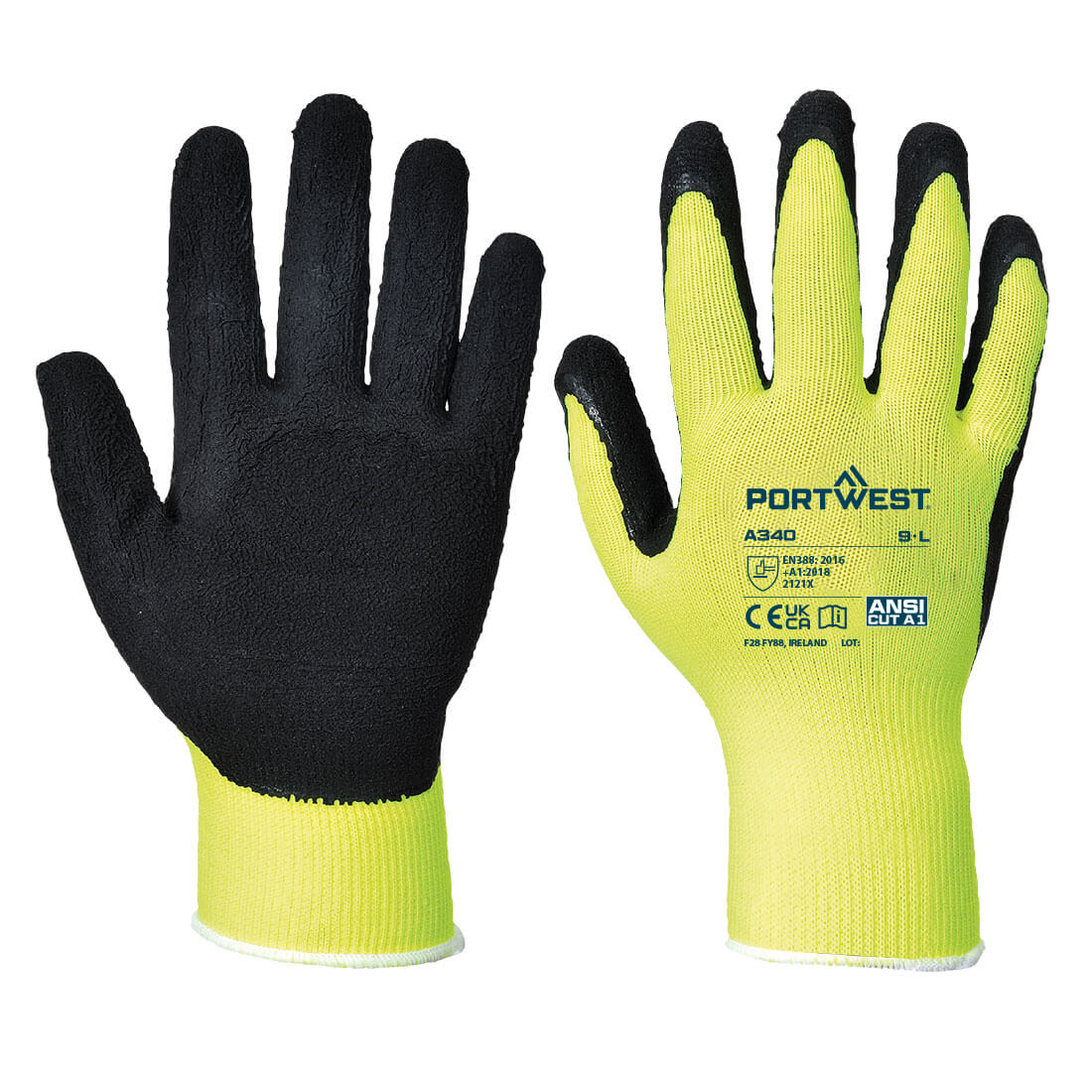 PORTWEST HI VIS GLOVE YELLOW