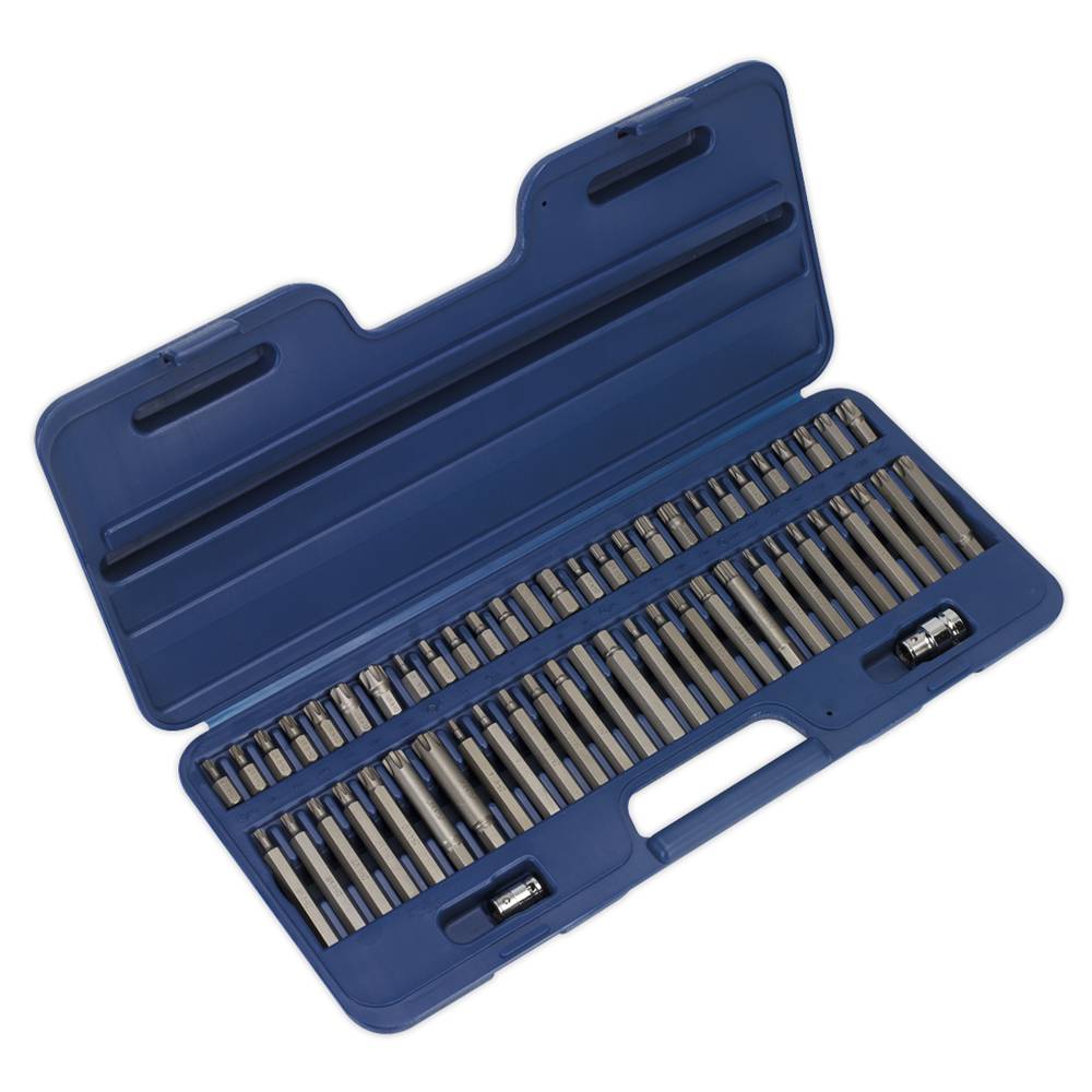 SEALEY 56 PC 3/8 & 1/2 TRX-STAR/ HEX / RIBE / SPLINE BIT SET
