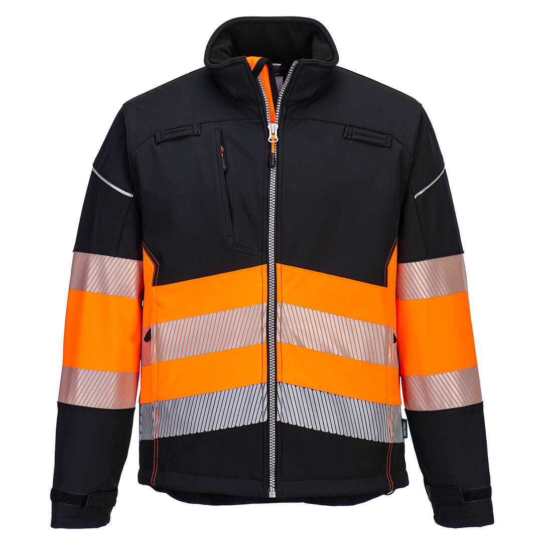 PORTWEST PW3 SOFTSHELL JACKET - BLACK/ORANGE