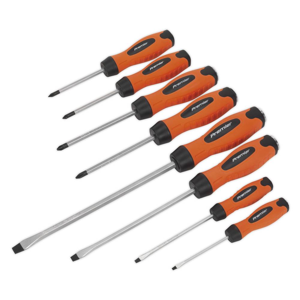 SEALEY SCREWDRIVER SET 8PC HAMMER THROUGH HI-VIS ORANGE