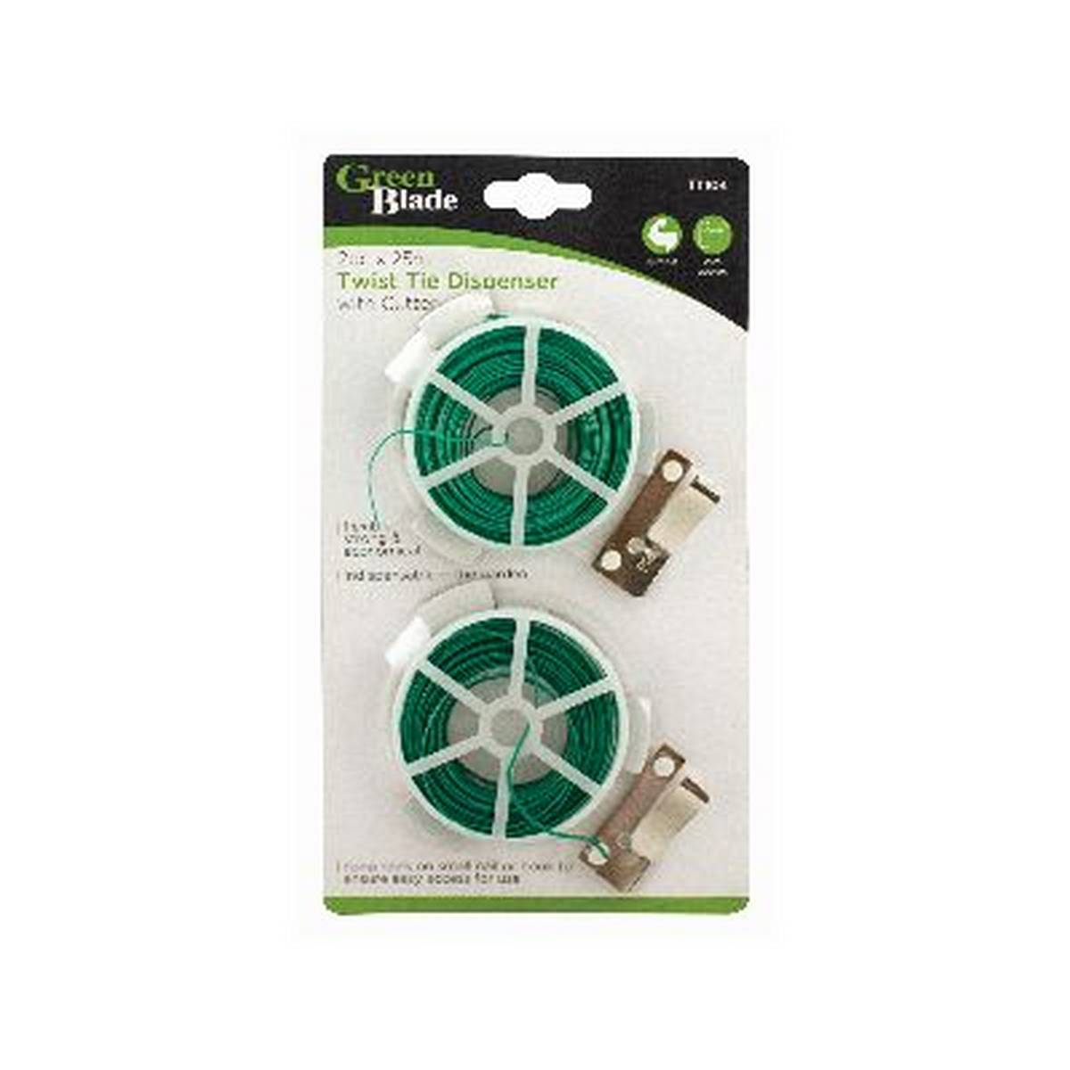 GREENBLADE GREEN BLADE 2PC X 25M TWIST TIE DISPENSER WITH CUTTER BB-TT104