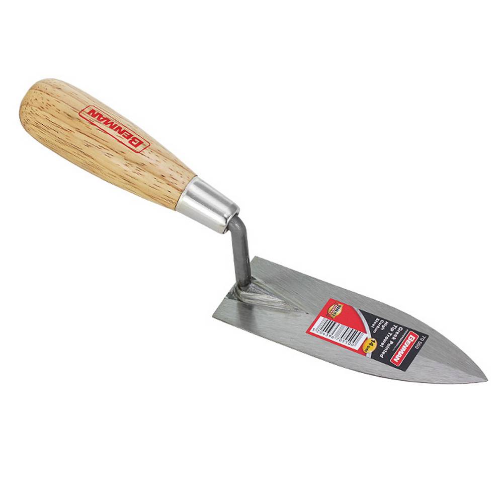 BENMAN GREEK POINTED TIP TROWEL WOODEN HANDLE 120MM