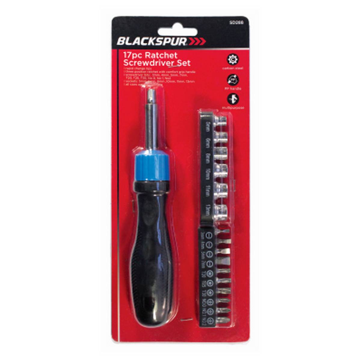 BLACKSPUR 17PC RATCHET SCREWDRIVER SET BB-SD288
