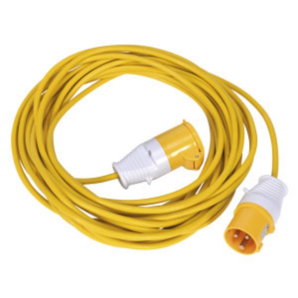 SAFELINE 25M PONY LEAD 16A PLUG / SOCKET 110V 2.5MM CABLE