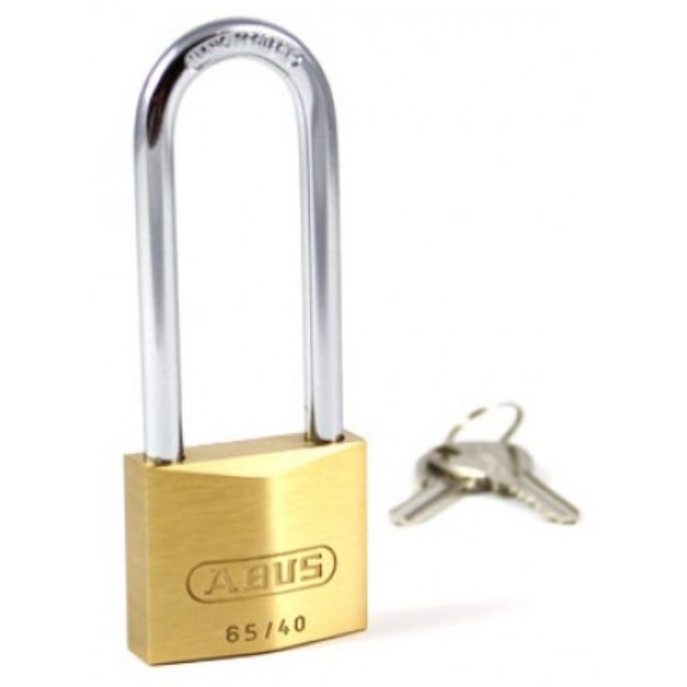 ABUS 65 SERIES BRASS 40MM PADLOCK 63MM SHACKLE KD CD