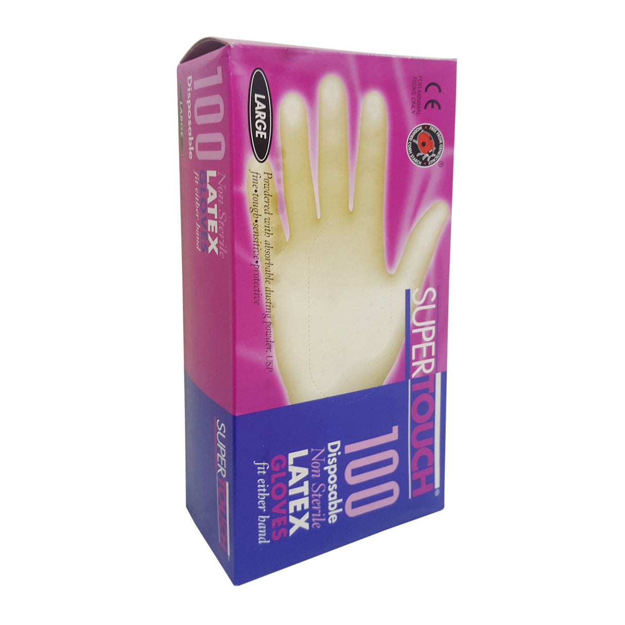 LARGE LATEX POWERED GLOVES 100 BOX