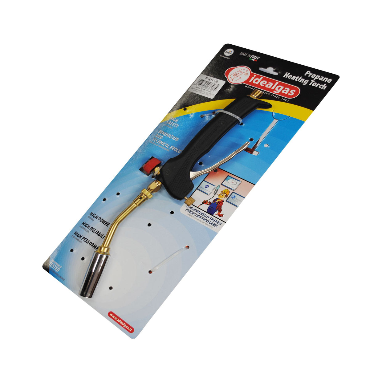 IdealGas Plumbers Gas Torch Carded 2mtr c/w Gas Stop