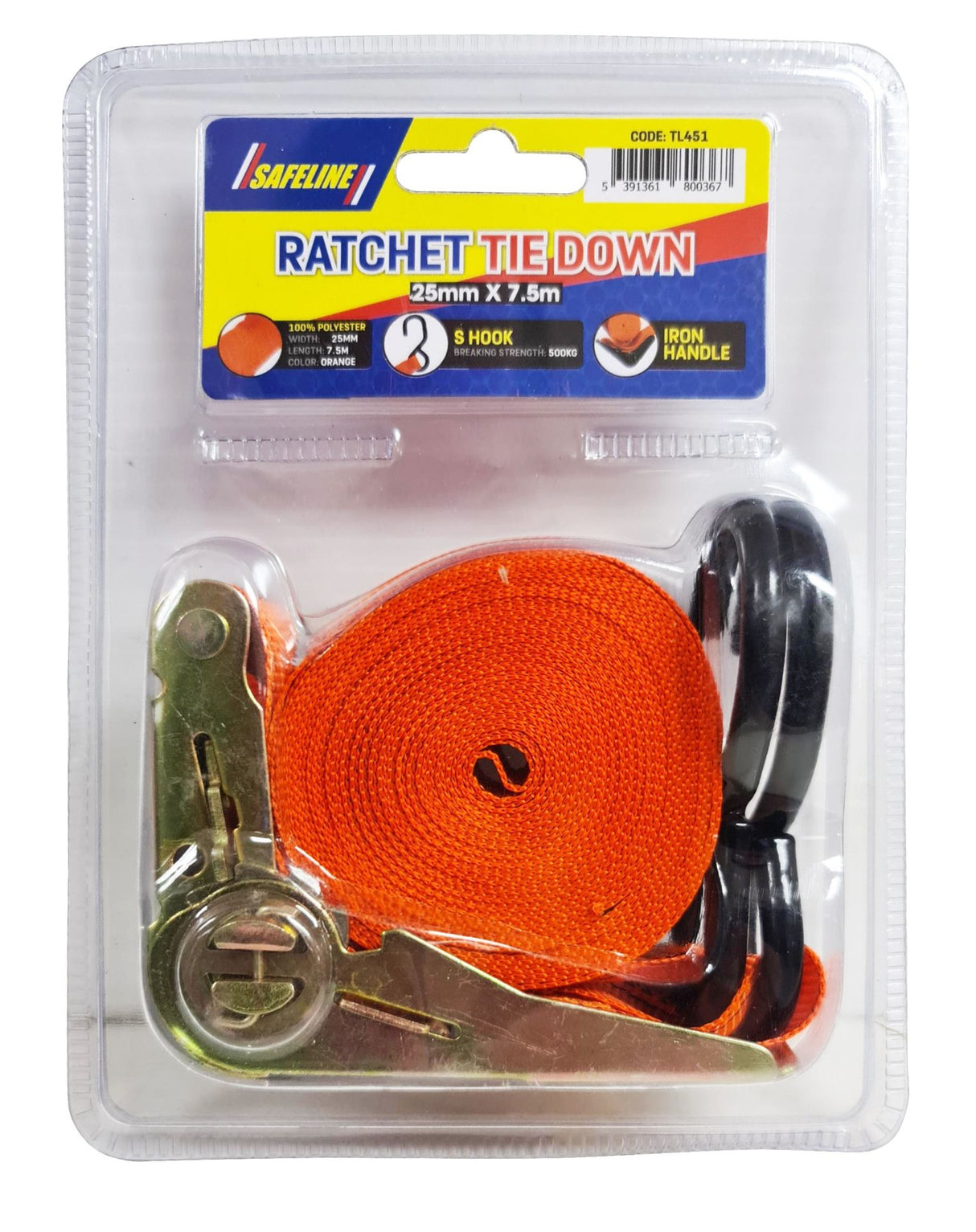 SAFELINE RATCHET STRAP 25MM X 7.5M