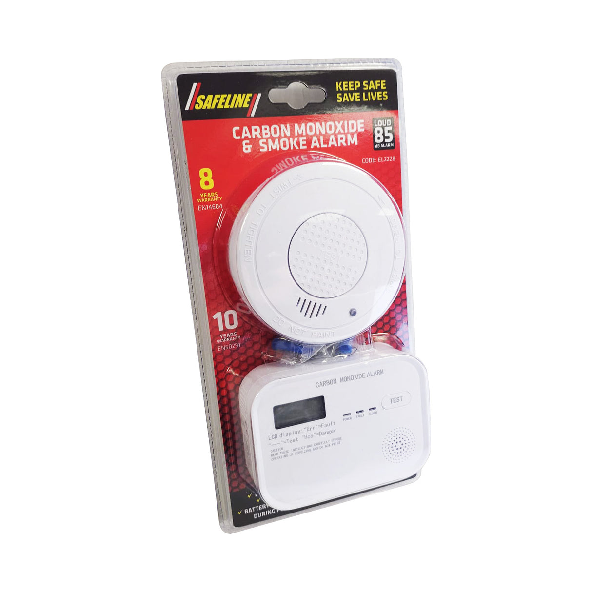 SMOKE ALARM & CARBON MONOXIDE ALARM 2PC PACK