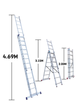 SAFELINE 3 X7 EXTENDABLE MULTI PURPOSE LADDER