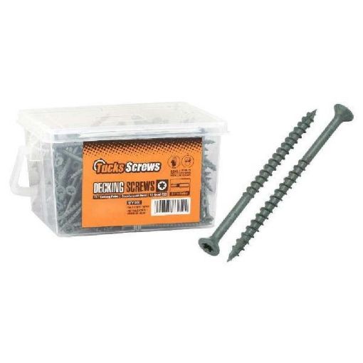 TUCKS DECKING SCREWS GREEN 4.5 X 50 TUB OF 200