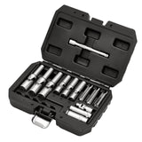 DRAPER THIN WALL PSG GLOW PLUG SOCKET SET, 3/8" AND 1/4" SQ. DR. (18 PIECE)