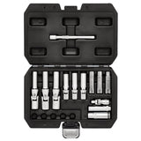 DRAPER THIN WALL PSG GLOW PLUG SOCKET SET, 3/8" AND 1/4" SQ. DR. (18 PIECE)