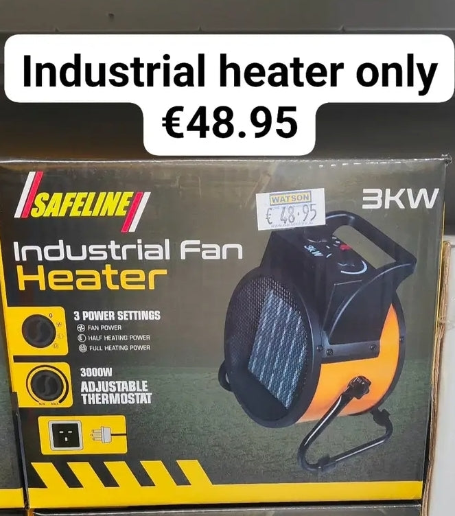 SAFELINE INDUSTRIAL 3KW FAN HEATER