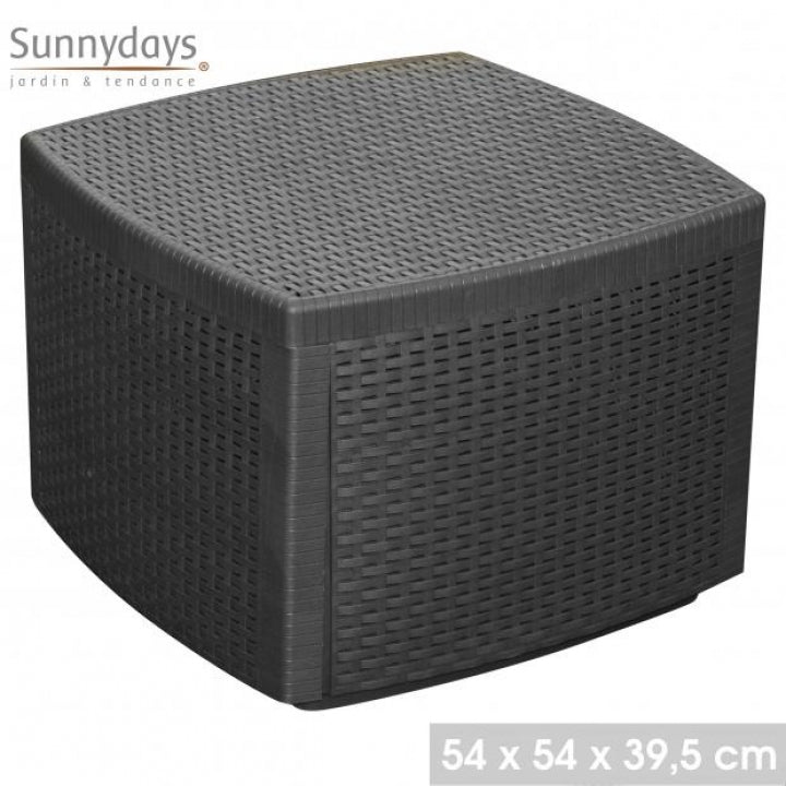 SIDE TABLE W/ STORAGE BOX RATTAN EFFECT