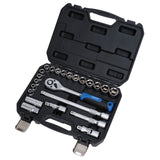 DRAPER HI-TORQ® METRIC SOCKET SET, 1/2" SQ.. DR. (23 PIECE)