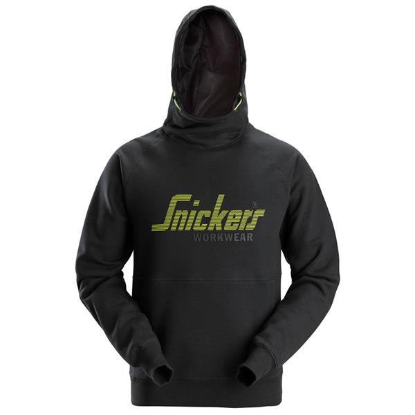 SNICKERS 2845 LOGO HOODIE - BLACK - EXTRA LARGE