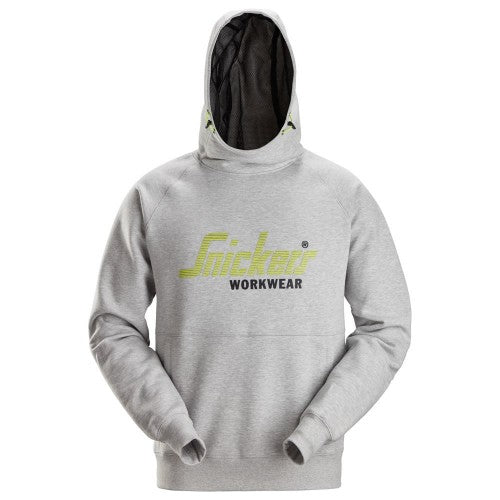 SNICKERS 2845 LOGO HOODIE - GREY - LARGE