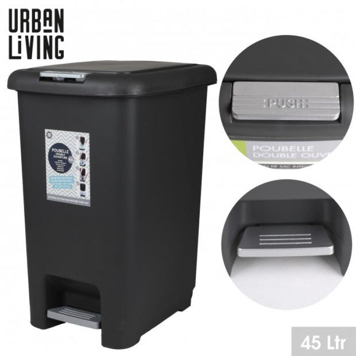 45L DRK GREY DUSTBIN