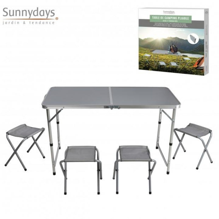 CAMPING TABLE W/ 4 STOOLS
