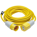 DEFENDER  110V EXTENSION LEAD, YELLOW, 4MM², 32A, 14M