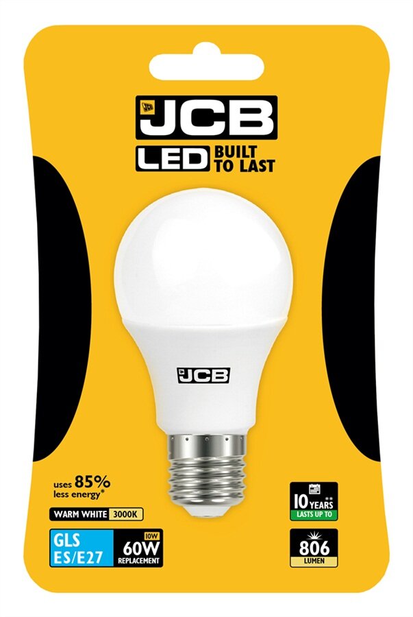 JCB 10W (60W) LED E27 GLS LAMP WARM WHITE 806 LUMEN